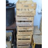 Five Prins Wooden Advertising Crates.