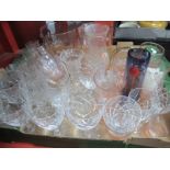 Water Jugs, tumblers, wine glasses, etc:- One Box