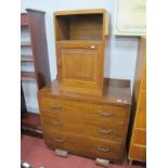 A 1940's Oak Chest of Drawers, oak bedside cupboard.