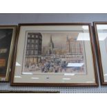 Peter Owen Jones, Coles Corner, limited edition print, 321/500, (signed by the daughter, bottom