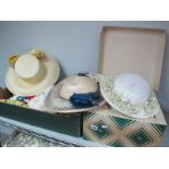 Three Special Occasion Hats, by Madame Marie, Walter Wright and Connor; shawls, blouses etc.