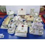 Coalport China Model Dwellings, including Umbrella House, Red House, Swiss Cottage.(10)