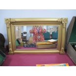 A XIX Century Rectangular Shaped Gilt Wall Mirror, with applied decoration, 95cm wide.