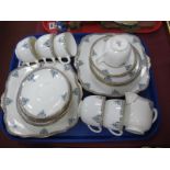 Paragon China, 'Bristol' Tea Service, of twenty five pieces:- One Tray.