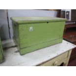 A XIX Century Green Painted Pine Small Blanket Chest, 67.5cm wide.