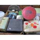 Vintage Tea and Sugar Jars, Crawfords tin, Victory V Tin, other tins.