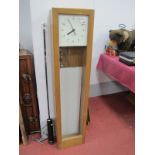 Gent of Leicester Oak Cased Works Clock, 103cm high.