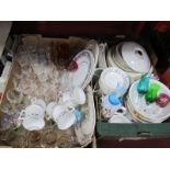 A Quantity of Ceramics, glassware:- Two Boxes.