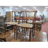 A Set of Four Late XIX Century Mahogany Bedroom Chairs, with cane seats, swept legs. (4)