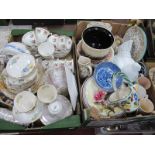 Adderley China Tea Service, Minton plates, Alfred Meakin dinner plates, etc:- Two Boxes.