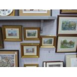 John Bird, Tickhill, Doncaster, Ashford and Chatsworth, coloured prints, all pencil signed, the
