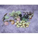 Onyx and Other Mineral Bunches of Grapes, and other decorative fruit.