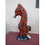 An Anita Harris Model of a Seahorse, gold signed, 28cm high.