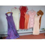 A Collection of Vintage Dresses, including 1940's bridesmaid/cocktail dress, full length ball