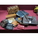 A Vintage Jane Shilton Leather Handbag, other handbags 1930's to 60's, purses, evening bags, etc.