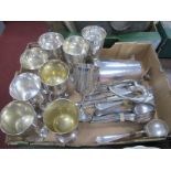A Quantity of Silver Plated Items, including a water jug and seventeen pieces of cutlery, all