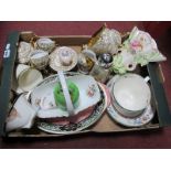 A Coffee Set, Spode breakfast cup and saucer, Unicorn wall posy, other ceramics:- One Box.