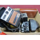 Cameras - Praktica PLC3, having Pentacon 1.8/50 lens. Kodak EK100 instant camera, Avantix,