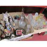 Figurines, glassware, etc:- Two Boxes.