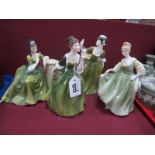 Royal Doulton Figurines 'Fair Lady', 'Fleur', 'Secret Thoughts', & 'Simone'. (4)