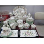 Minton 'Haddon Hall' Table China, of approximately seventy eight pieces, including three tea pots,