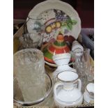Spode Reynolds Large Plate,Greek and other ceramics, glassware, etc:- One Box.