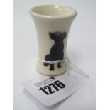 A Moorcroft Miniature Vase, painted with a Black Labrador design, shape 158/2, 5.5cm high.