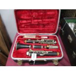 Selmer of London 'Console' Clarinet, five sectional with nickel mounts, in case.