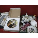 Portmeirion 'Botanic Garden' Teapot, etc collectors plates, soap:- Two Boxes.