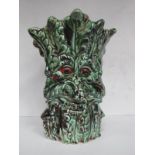 Anita Harris Green Tree Man Vase, gold signed, 19.5cm high.