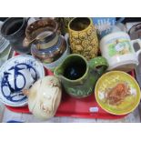 Shelley Plates, farmer's mugs, Sadler celery vase, etc.