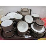 Hornsea 'Contrast' Tea Ware, comprising teapot, twelve tea plates, twelve saucers and cups:- One