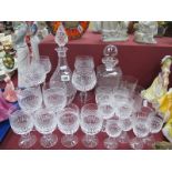 WITHDRAWN Matching Glass Ware, decanters, hock glasses, wine glasses, whisky glasses, etc, all with