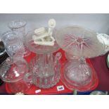 Vintage Pressed Glass Cake Stands, vases, etc:- One Tray