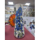 A Moorcroft Pottery Jug, painted in the Delphinium design by Kerry Goodwin, painted and impressed
