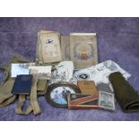 St John Ambulance Bandages, gaiters, ration books, etc, John Player cigarette cards:- One Box.