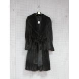 A Ladies Full Length Dark Brown Mink Coat, of slightly 'A' line design with wide rever collar and