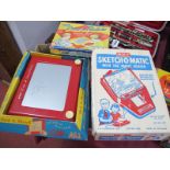 Vintage Games - two 'Etch-A-Sketch', boxed outfits, plus a Codeg Draw-A-Picture tracing slate. (3)