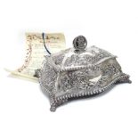 A Handsome XIX Century Hallmarked Silver Presentation Casket, B&S (struck over another),