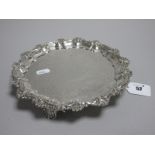 A Hallmarked Silver Waiter, Joseph Angell I & Joseph Angell II, London 1848, of shaped circular