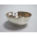 A Hallmarked Silver Bowl, MH&CoLd, Sheffield 1925, of plain design, 12cm diameter, 150grams.