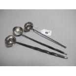 A Scottish Part Hallmarked Silver Cream Ladle, FH, with plain circular bowl and twisted handle,