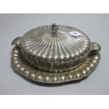 An Austrian Circular Lidded Serving Dish on Stand, of lobed design, with twin handles and pull off