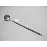 A Scottish Hallmarked Silver Toddy Ladle, John Mitchell, Glasgow 1823, with plain circular bowl