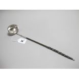 A Hallmarked Silver Toddy Ladle, possibly Thomas Morley, London 1789, with plain oval bowl,