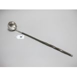 A Scottish Hallmarked Silver Toddy Ladle, (maker's mark unclear) Edinburgh 1810, with plain circular