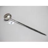 A Part Hallmarked Silver Toddy Ladle, (maker's mark rubbed) with plain oval bowl and twisted handle,