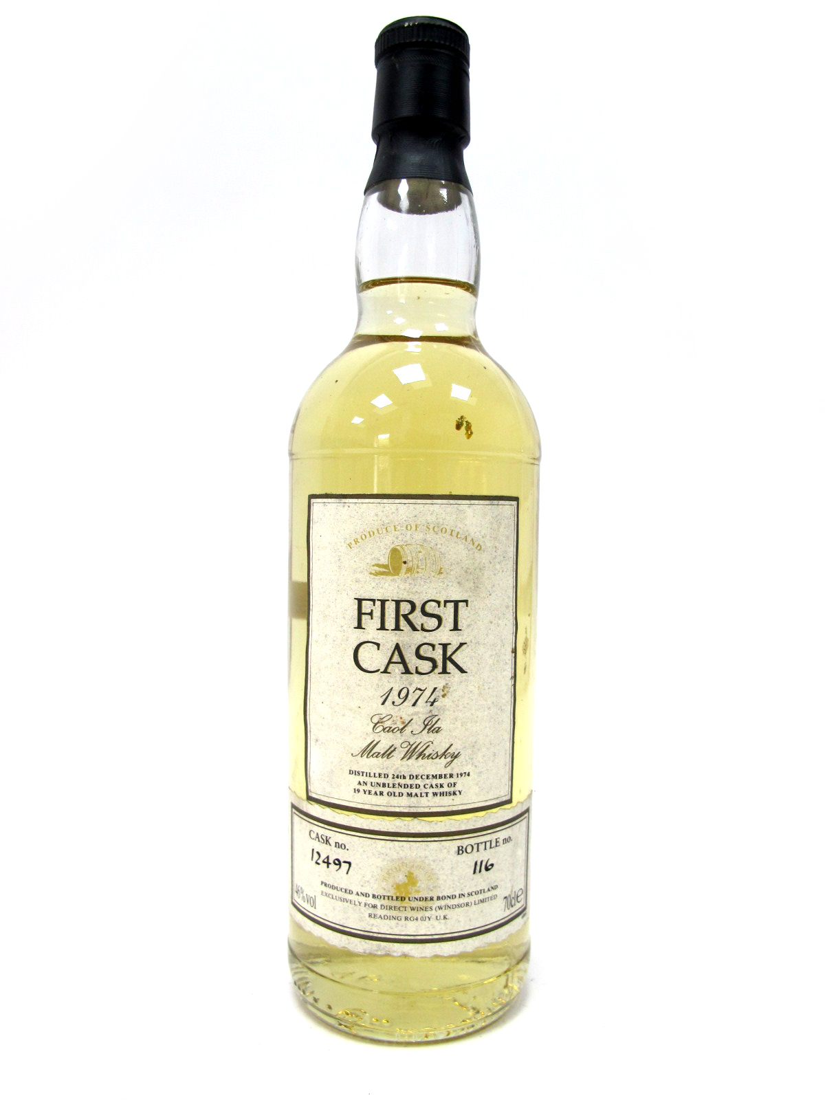 Whisky - First Cask 1974 Caol Ila Malt Whisky, distilled 24th December 1974, an unblended cask of 19