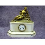 A Late XIX Century French Ormolu and White Marble Mantel Clock by Stenward Boulange, the top