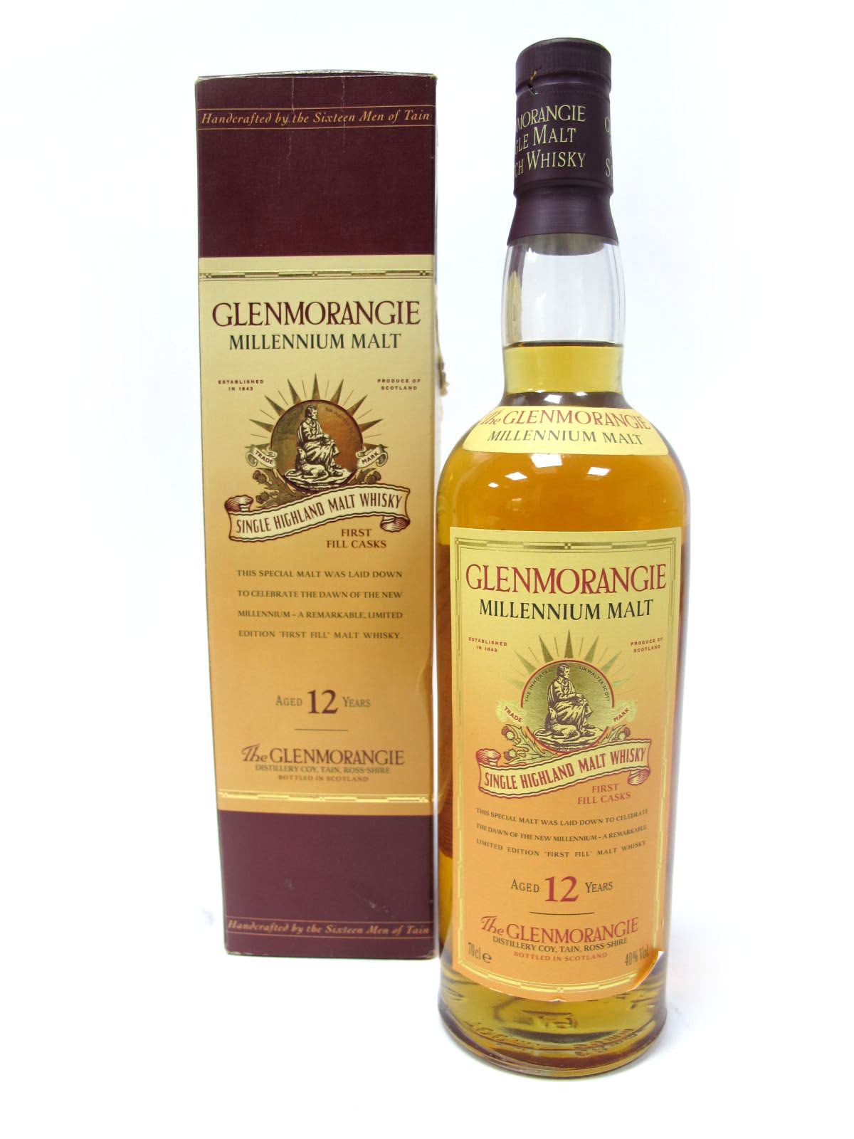 Whisky - The Glenmorangie Millennium Malt Aged 12 Years, single highland malt whisky, 70cl, 40%